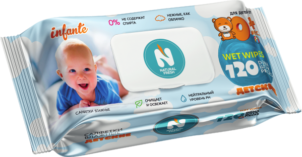 Влажные салфетки Natural Fresh Extra Pack Infante 120 шт