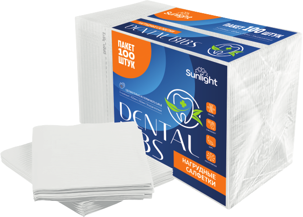 Нагрудники стоматологические «Dentall Bibs» Белые