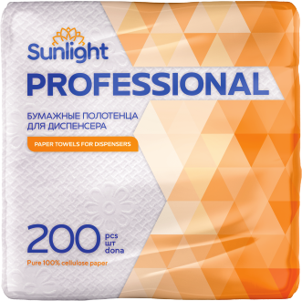 Бумажные салфетки Sunlight «Professional» для диспенсеров 200шт