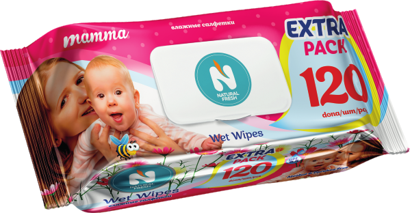 Влажные салфетки Natural Fresh Extra Pack Piccolo 120 шт
