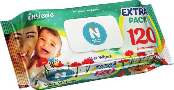 Влажные салфетки Natural Fresh Extra Pack Insieme 120 шт