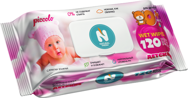 Влажные салфетки Natural Fresh Extra Pack Piccolo 120 шт