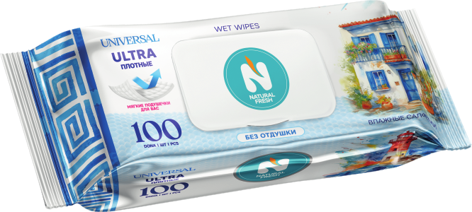 Влажные салфетки Natural Fresh Extra Pack Universal Ultra (без отдушки) 100 шт