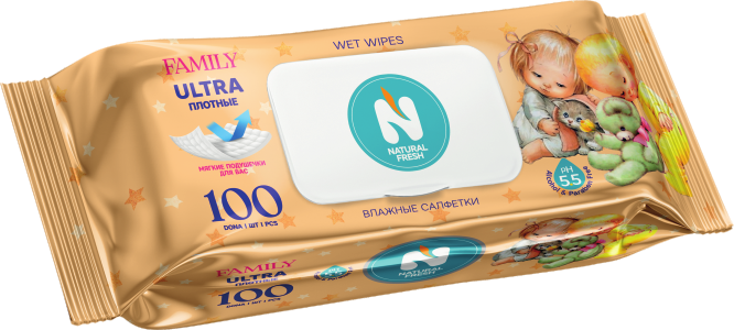 Влажные салфетки Natural Fresh Extra Pack Family Ultra 100 шт