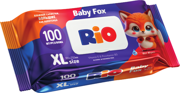 Влажные салфетки Rio XL Size Baby Fox 100 шт