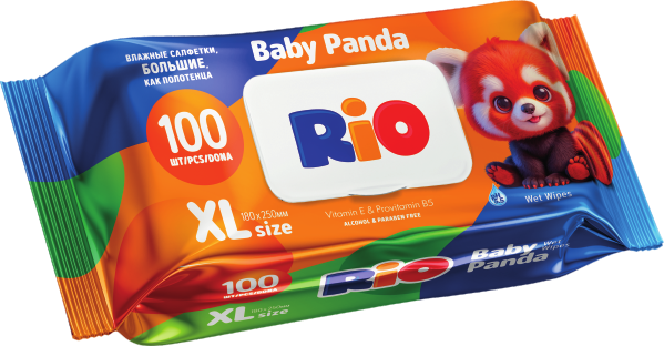 Влажные салфетки Rio XL Size Baby Panda 100 шт