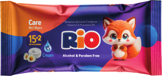 Влажные салфетки Rio «Care» 17 шт